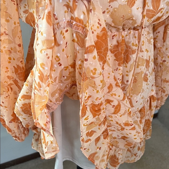 Lush Floral Frenzy Long Sleeve Mini Dress Size S - Picture 5 of 11